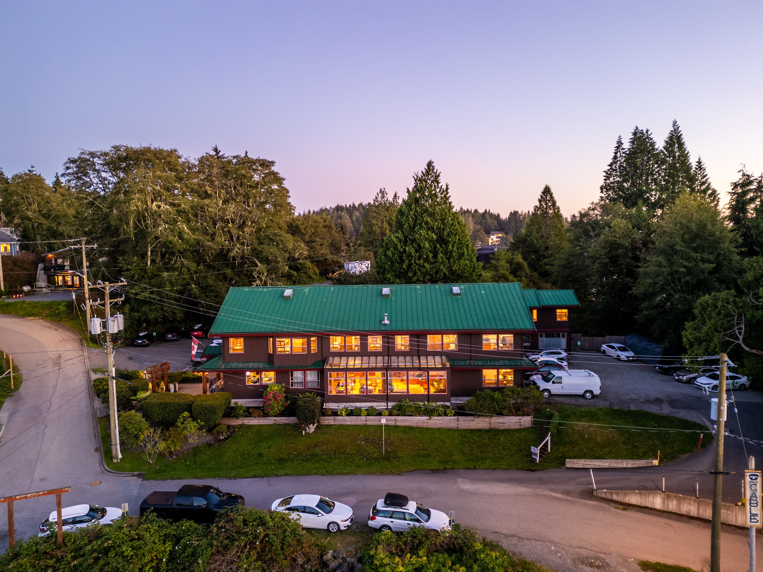 Tofino Hostel Aerial View